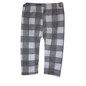 Lila & Jack Baby Leggings 6-9 Months Gray White Buffalo Plaid Soft Cotton‎ Blend